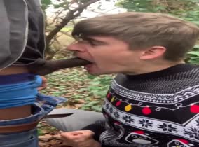 Found a big black dick while out cruising the park